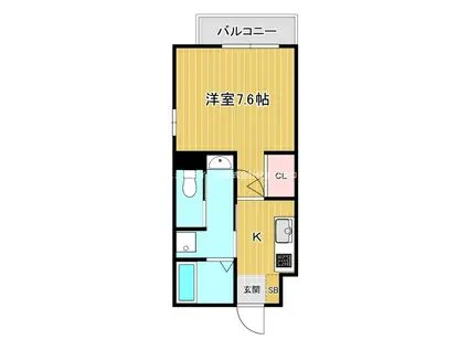 ケーティアイレジデンス寝屋川3(1K/1階)の間取り写真