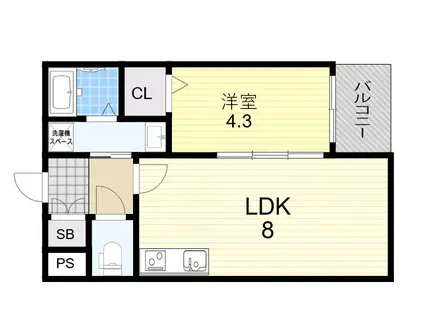 H-MAISON塚本2(1LDK/2階)の間取り写真