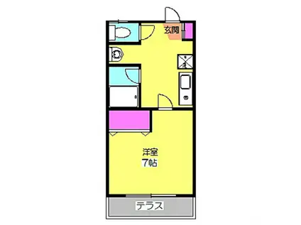 カーサ・さくら(1K/1階)の間取り写真