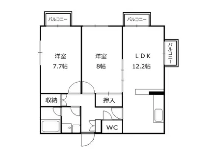 あさひレジデンス高崎上小鳥(2LDK/3階)の間取り写真