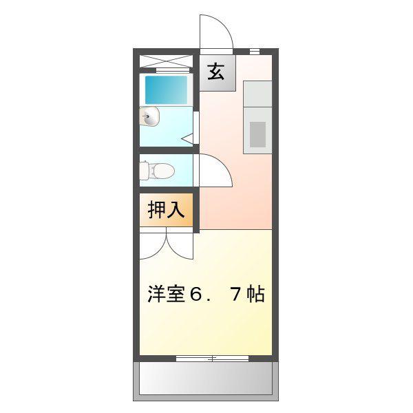 プラザコレージュ(1K/2階)の間取り写真