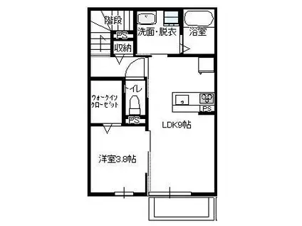 カサリーヴァ(1LDK/2階)の間取り写真