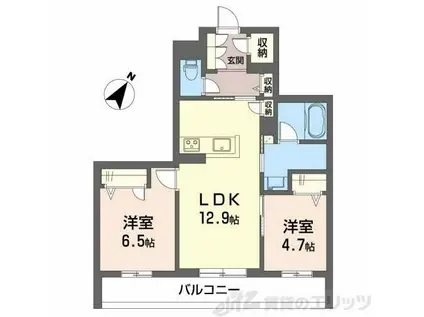 BAY TREE(2LDK/3階)の間取り写真