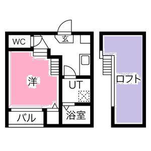 ブランドハウス城西1(1K/1階)の間取り写真