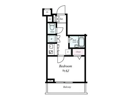 スカイコート練馬平和台(1K/4階)の間取り写真