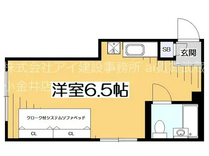 AIFORT.成城 西館(ワンルーム/4階)の間取り写真