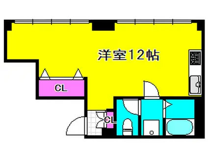 クラスタービル(ワンルーム/4階)の間取り写真
