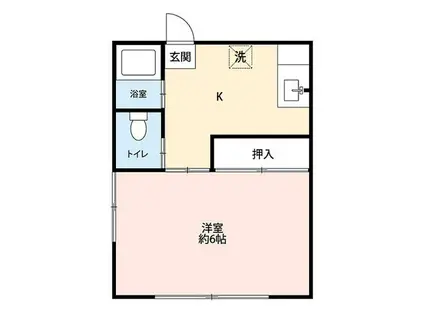 ツカサハイツ(1K/2階)の間取り写真