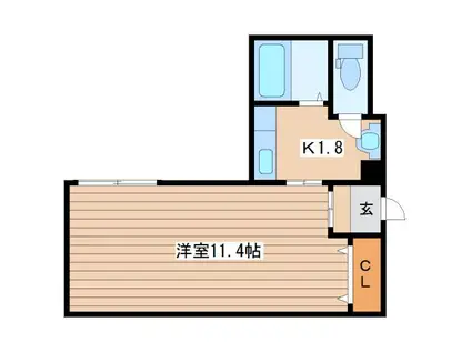 /サンタの館II(1K/1階)の間取り写真