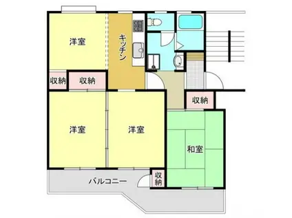 厚木毛利台ハイツ12号棟(4K/3階)の間取り写真