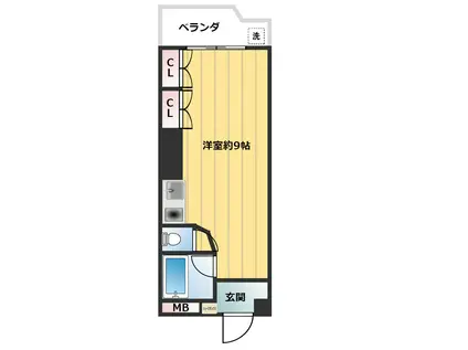 シャローム山城(ワンルーム/3階)の間取り写真