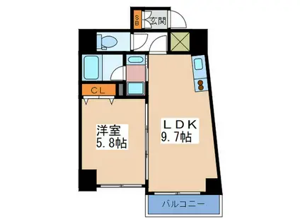 D-REST NAKANOSHIMA(1LDK/5階)の間取り写真