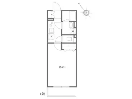 アルティザ氷川台(1K/3階)の間取り写真