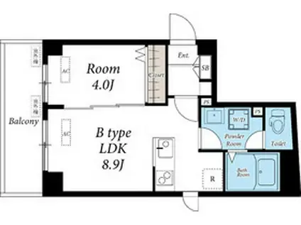 リブリ・ヒルサイド銀杏坂(1LDK/6階)の間取り写真
