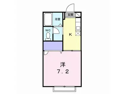 グリーンプラザ市場II(1K/2階)の間取り写真