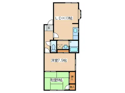 ドミール渋沢(2LDK/2階)の間取り写真