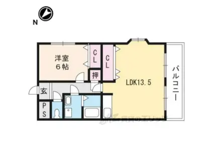 ルミエール2(1LDK/4階)の間取り写真