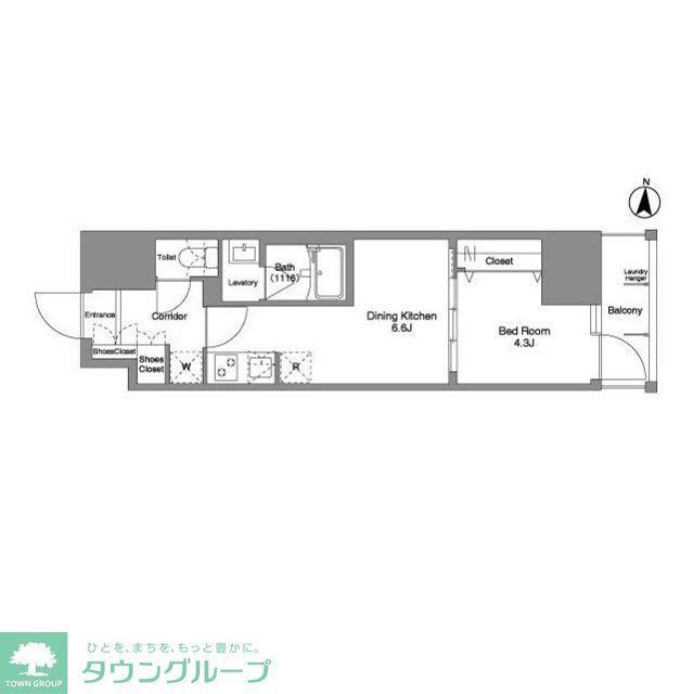 DAFFITTO錦糸町(1DK/7階)の間取り写真