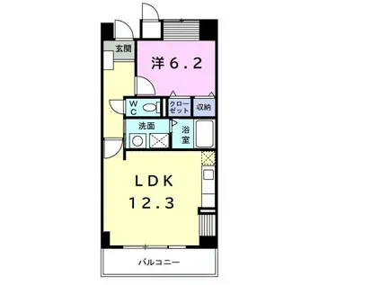 ビューラー鷺沼V(1LDK/3階)の間取り写真