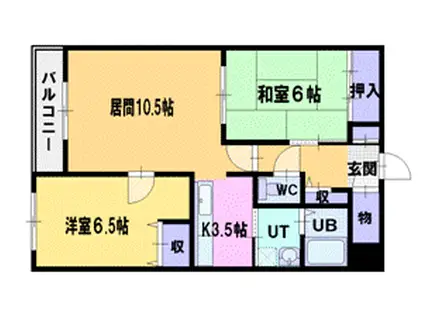 ブリック ヒル(2LDK/2階)の間取り写真