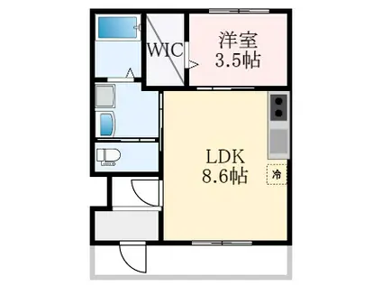 PAVILLON SABURON(1LDK/1階)の間取り写真