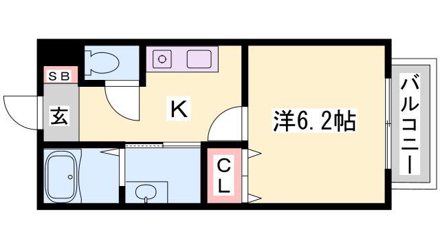 メゾン・ド・モンテアルバン(1K/2階)の間取り写真