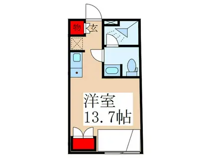 ブルーポスト(ワンルーム/1階)の間取り写真