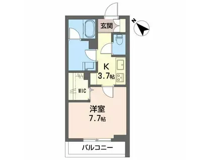 シャーメゾン松阪中央(1K/2階)の間取り写真