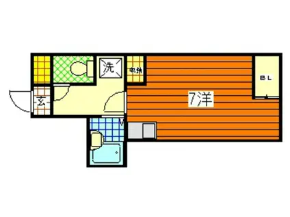 ラ・パーク(ワンルーム/2階)の間取り写真