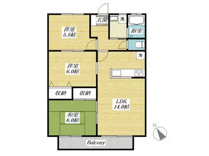 アイリス(3LDK/2階)の間取り写真
