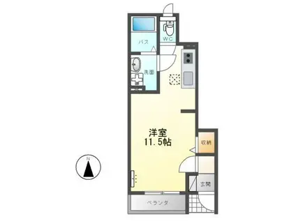 サンクレール(1K/1階)の間取り写真