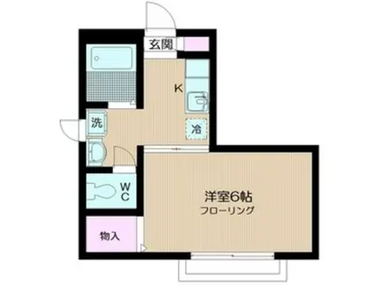 プラタ浜田山(1K/1階)の間取り写真