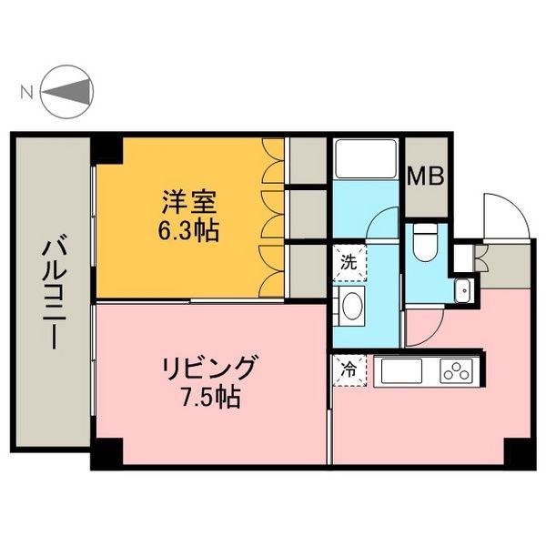 TACHIBANA BOX24(2K/4階)の間取り写真