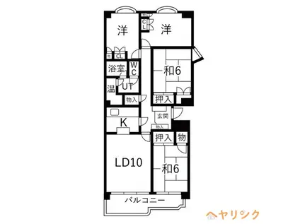 矢田川パークハウス(4LDK/12階)の間取り写真