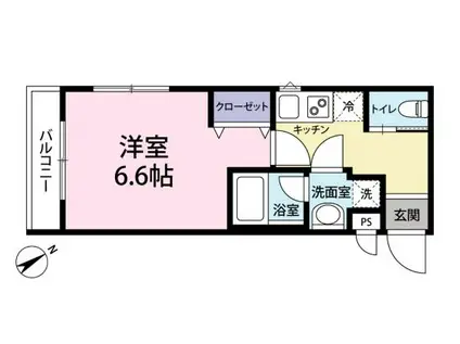 VIALE赤迫(1K/2階)の間取り写真