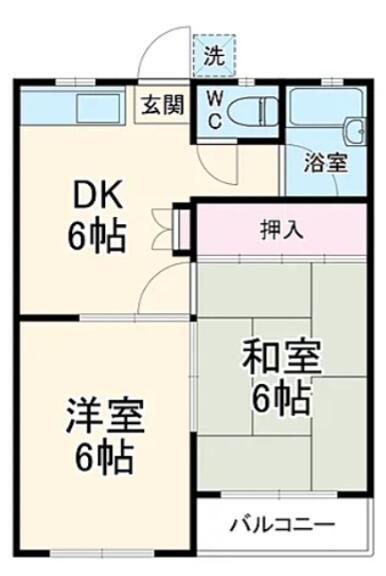 キャプテン大宮(2DK/1階)の間取り写真