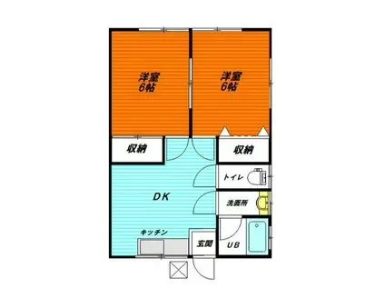 豊ハイツ(2DK/2階)の間取り写真