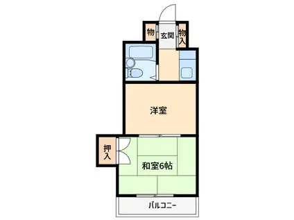 第16ユーセードムス(2K/2階)の間取り写真