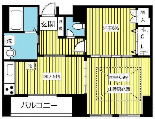 HF仙台レジデンスイースト(2DK/12階)の間取り写真