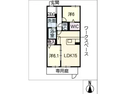 グレイスガーデン(2LDK/1階)の間取り写真