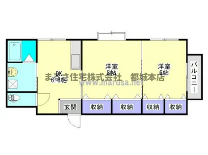 S・Tハイツ(2DK/2階)の間取り写真