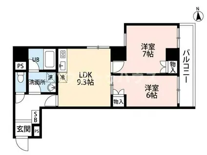 エッセレコモード(2LDK/4階)の間取り写真