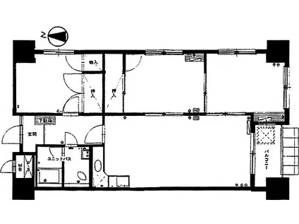 札幌第一パークハイツ(3LDK/9階)の間取り写真