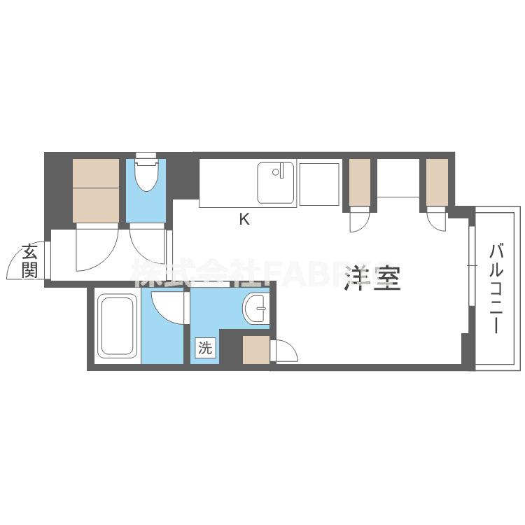 KDX堺筋本町レジデンス(ワンルーム/9階)の間取り写真
