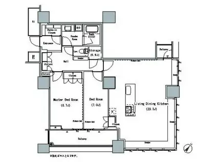 ザ 東京タワーズ ミッドタワー(2LDK/26階)の間取り写真