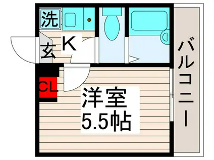 セシリア扇大橋(1K/2階)の間取り写真