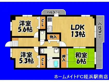 シュロスフィールド28(3LDK/1階)の間取り写真