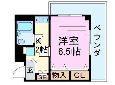 ハイツ菩提樹(1K/2階)の間取り写真