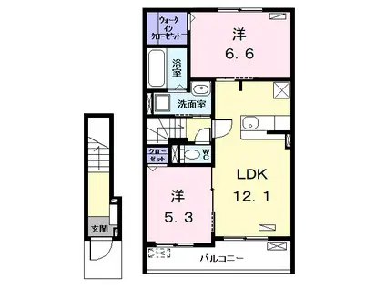 アドバンスII(2LDK/2階)の間取り写真