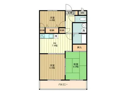 ウエステリア東大和3(3DK/3階)の間取り写真